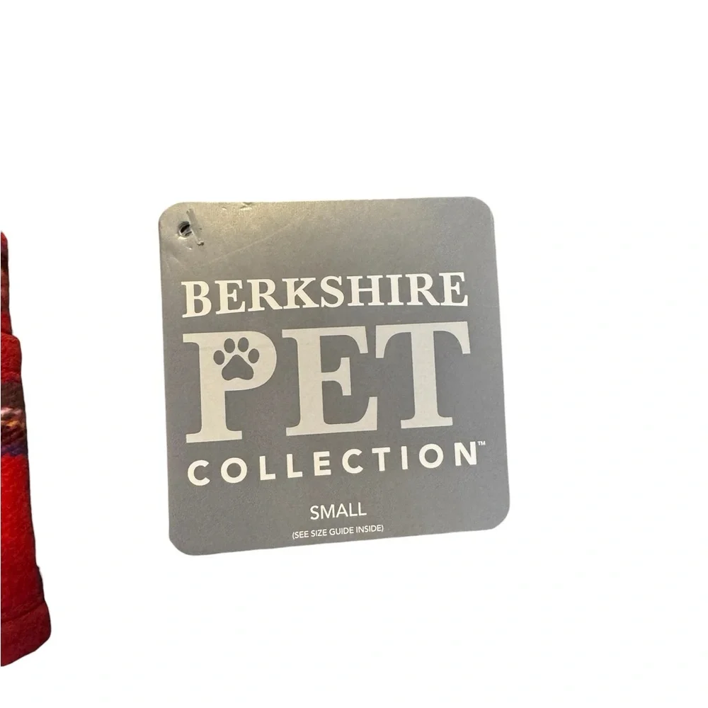 Berkshire Pet Collection Red Plaid Dog Coat with Faux Shearling inside NWT SZ SM